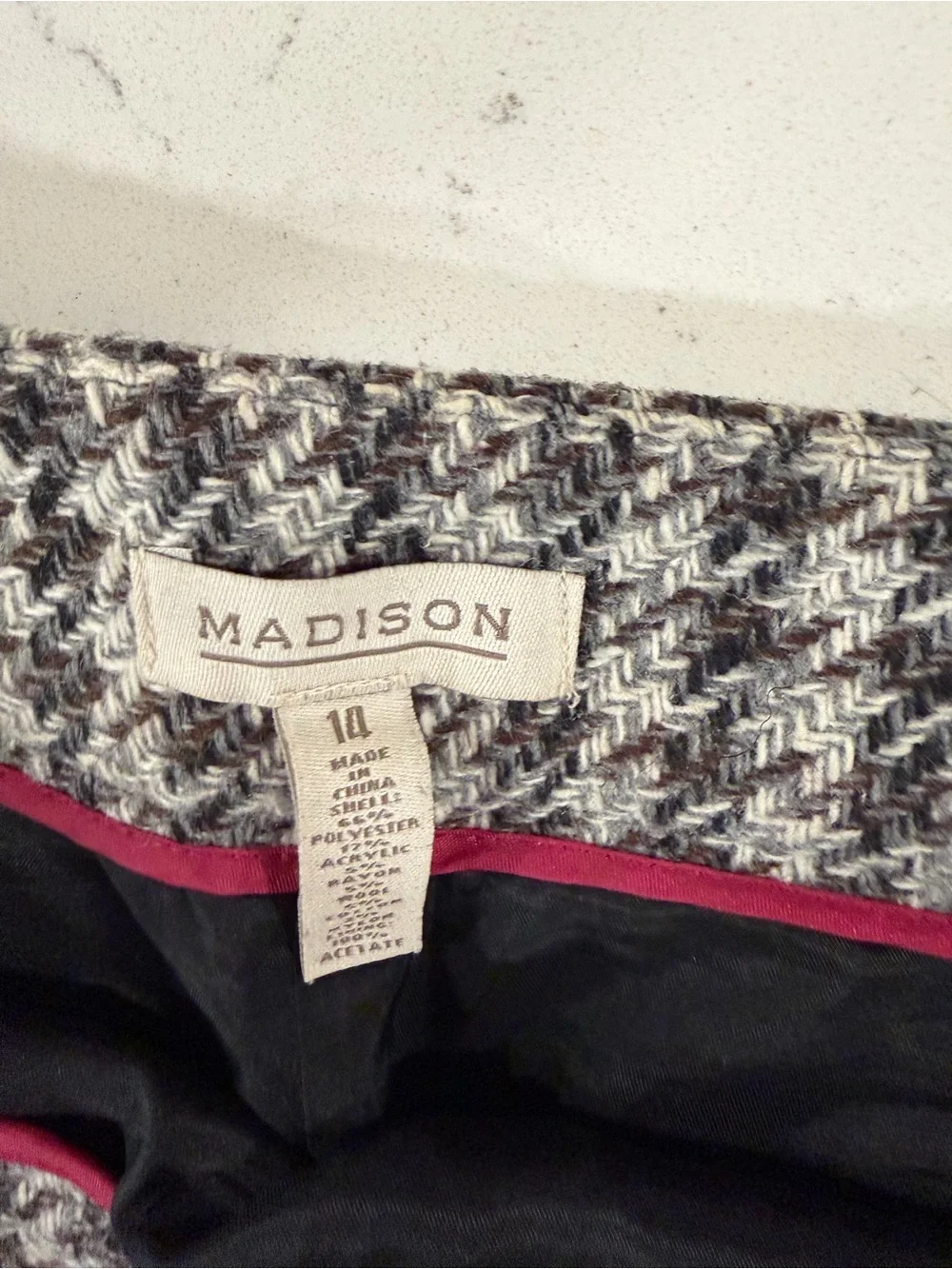 Madison Black and White Houndstooth Mini Skirt